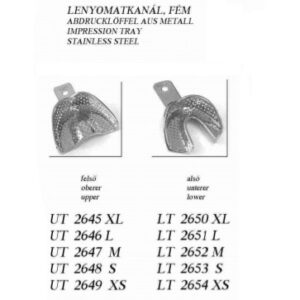 Lenyomatkanál fém, alsó-felső
