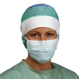 Speciális szájmaszk orrmerevítővel, légzést könnyítő betéttel, megkötős, zöld