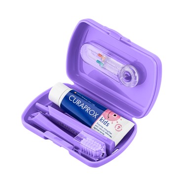 Curaprox Kids TravelSet Utazó készlet (fogkefe, fogközkefe, fogkrém, matrica) - Image 3