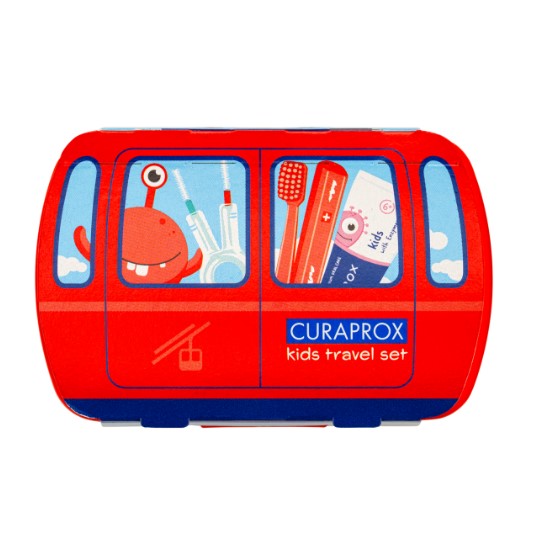 Curaprox Kids TravelSet Utazó készlet (fogkefe, fogközkefe, fogkrém, matrica) - Image 10
