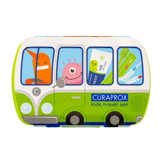 Curaprox Kids TravelSet Utazó készlet (fogkefe, fogközkefe, fogkrém, matrica) - Image 12